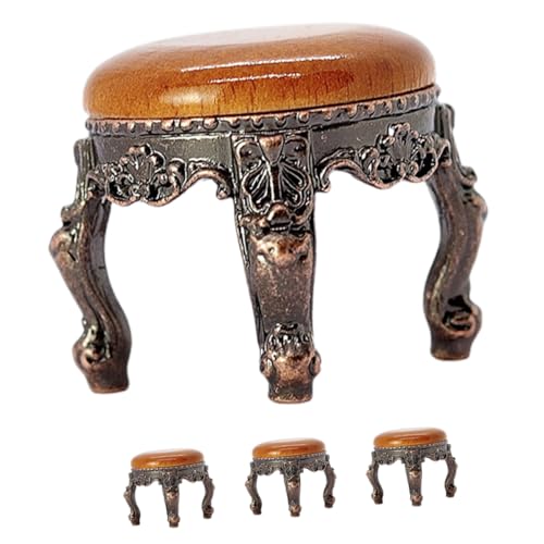 HEALSOPTHY 4 Stücke Miniatur Runde Hocker Puppe Zubehör Mini Möbel Verzierungen Für Maßstab 112 von HEALSOPTHY