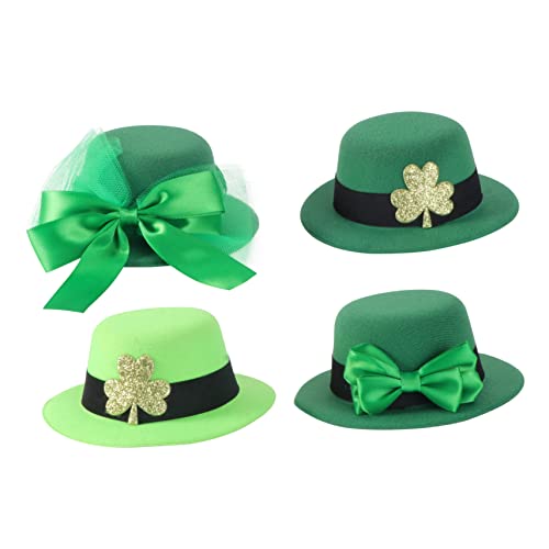 HEALSOPTHY 4 Stück Patrick's Day Haarschmuck mit Kleeblatt Haarspangen und Mini Grüne Haarclips für Festlichkeiten und Partys von HEALSOPTHY