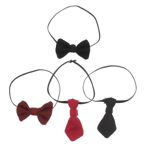 HEALSOPTHY 4 Stück Puppenwechselrotor Babypuppe Kleine Krawatten Puppengroße Krawatten Kleine Krawatten Kompakte Krawatten Babykrawatten Miniaturkrawatten Miniaturfliege Dekorationen Stoff von HEALSOPTHY
