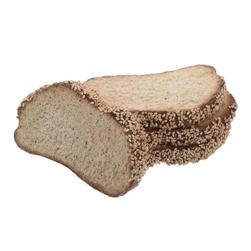 HEALSOPTHY 4 Stück Realistisches Teiliges Fake Brot Scheiben Detailgetreue Display Dekoration für Bäckerei Küche Party und Food Fotografie Lebensechte Deko Modelle von HEALSOPTHY
