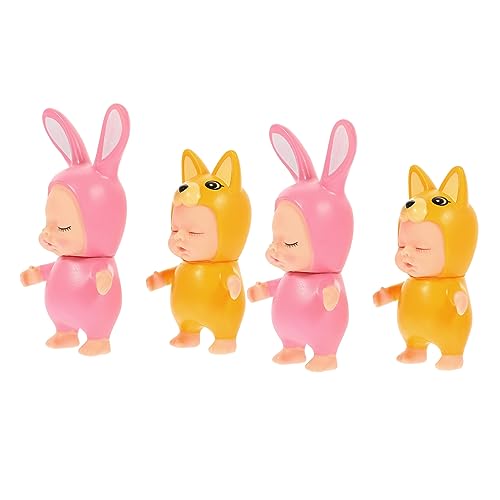 HEALSOPTHY 4 Stück Schlafwärmer Kuchendekoration Dekorationen Topper Mädchen Für Geburtstag Puppenfiguren Babyparty Schlafende Babyfiguren Party Kuchen Schlafende Kuchenornamente von HEALSOPTHY