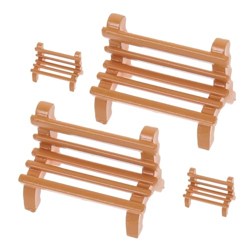 HEALSOPTHY 4 Stück Teilig Realistisch Geformt Glatte Oberfläche Vintage Look Mini Gartenmöbel Deko für Puppenhaus Mikro Landschaft DIY Wohnraum Schmuck von HEALSOPTHY