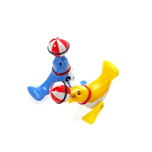 HEALSOPTHY 4 Stück Teiliges Aufziehspielzeug mit Federmechanismus Lebensechte Robbenmodelle in Zufälligen Farben Kindersicher Fördert Greif Koordinationsfähigkeiten als Zufällige Farbe von HEALSOPTHY