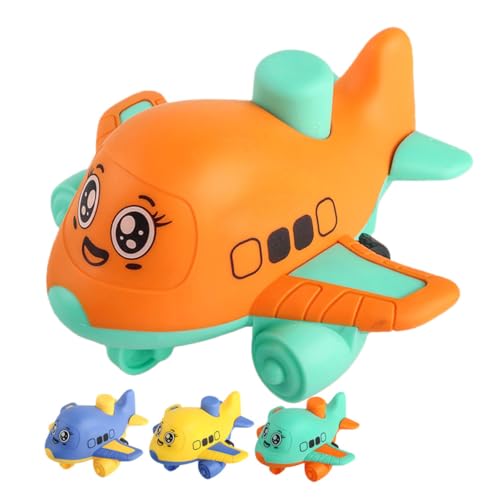 HEALSOPTHY 4 Stück Teiliges Cartoon Flugzeug für Leichtes Tragbares Auto mit Inertialfunktion Bunte Press Flugzeuge Interaktives Kinderspielzeug für Jungen und Mädchen Fördert Fantasiespiel von HEALSOPTHY