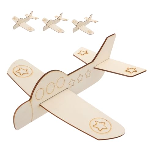 HEALSOPTHY 4 Stück Teiliges DIY Holzflugzeug zum Bemalen Unvollendete Holzflugzeuge für Kreatives Handwerksflugzeug Fantasie und Feinmotorik Dekoration für Innen und Außen von HEALSOPTHY