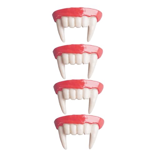 HEALSOPTHY 4 Stück Teiliges Halloween Fake Teeth für Erwachsene Realistische Wiederverwendbare Gothic Fang Caps Sicherer Halt für Cosplay Zombie Vampir-kostüme HEALSOPTHY 4 Stück Teiliges Halloween Fake Teeth für Erwachsene Realistische Wiederverwendbare Gothic Fang Caps Sicherer Halt für Cosplay Zombie Vampir-kostüme von HEALSOPTHY