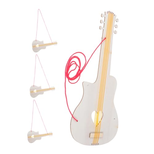 HEALSOPTHY 4 Stück Teiliges Holz Gitarren für Ergonomisch Handlich für DIY Bemalung Kreative Musikinstrumente für Junge Mädchen und Jungen Fördert Musikalische Bildung und Spielspaß von HEALSOPTHY
