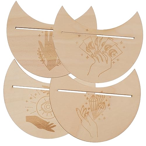 HEALSOPTHY 4 Stück Teiliges Holz Tarot Kartenhalter Dekorativer Tarot Karten Ständer mit Mondform Mystischer Kartenhalter für Meditation und Wohnraumdekoration HEALSOPTHY 4 Stück Teiliges Holz Tarot Kartenhalter Dekorativer Tarot Karten Ständer mit Mondform Mystischer Kartenhalter für Meditation und Wohnraumdekoration von HEALSOPTHY