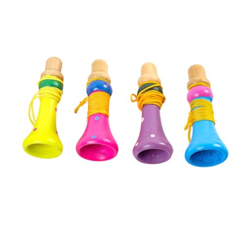 HEALSOPTHY 4 Stück Teiliges Holz Trompeten für Bunte Musikinstrumente Pädagogisches Blasinstrument Fördert Musikalische Fähigkeiten Leicht Tragbar Geeignet für Kleinkinder und Musikspiel von HEALSOPTHY