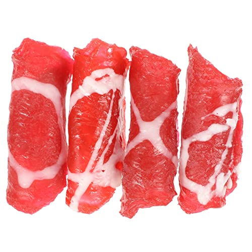 HEALSOPTHY 4 Stück Teiliges Künstliche Fleischrolle aus Langlebigem Realistische Fake Meat Requisiten für Küchen Restaurant und Heimdekoration Kindgerechtes Lernspielzeug und von HEALSOPTHY
