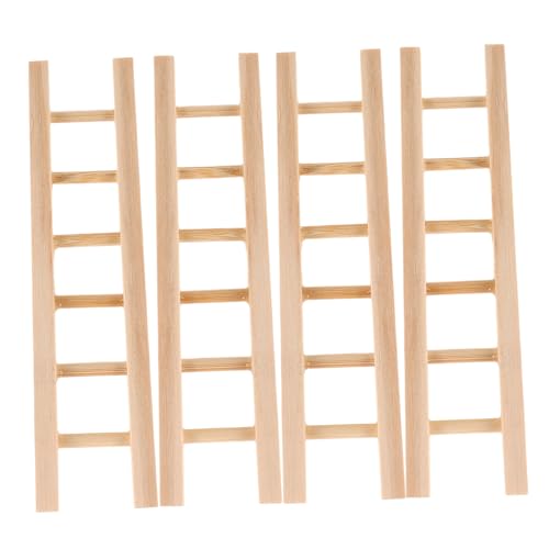 HEALSOPTHY 4 Stück Teiliges Mini Holzleiter Natürliche Farbe Vielseitiges DIY Zubehör für Puppenhaus Feengarten und Landschaftsdekoration Kreative Bastelidee als Fotorequisite von HEALSOPTHY