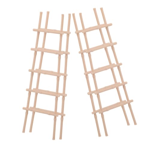 HEALSOPTHY 4 Stück Teiliges Miniatur Puppenhaus Leiter aus Robustem Leichte Mini Treppe für Puppenhaus Möbel Zubehör Platzsparend und Sicher für Kreatives und Fantasieentwicklung von HEALSOPTHY