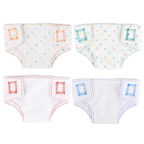 HEALSOPTHY 4 Stück Teiliges Puppenunterwäsche aus Wiederverwendbare Puppenpanties für Spielzeugpuppen Buntes Puppenzubehör für Fantasievolles Verkleidungsspiel und Puppenkleidung von HEALSOPTHY