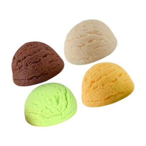 HEALSOPTHY 4 Stück Teiliges Realistische Eiscreme Kugel Modelle aus Täuschend Echte Simulation Gefälschte Desserts Dekorative Food Props für Schaufenster Wohn und Ladendekoration von HEALSOPTHY