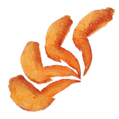 HEALSOPTHY 4 Stück Teiliges Realistische Fake Chicken Wings Deko Modell Detailgetreue Nachbildung für Party Requisiten Küchen Ladendekoration Langlebige Lebensmittelspielzeuge von HEALSOPTHY
