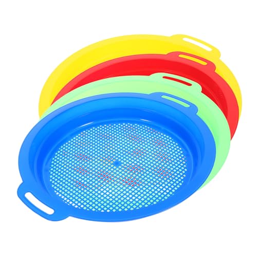 HEALSOPTHY 4 Stück Teiliges Sand Sieb aus Kunststoff Leichtes Strandspielzeug für Feinmaschiges Sandfilter für Sandkasten Garten Sommer Spielspaß Fördert Feinmotorik und von HEALSOPTHY