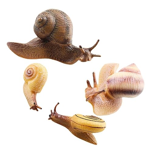 HEALSOPTHY 4 Stück Teiliges Schneckenmodell Pädagogisches Tierfiguren für Tortendeko Gartenfiguren Realistische Spielzeuge Kreativität und Lernatmosphäre von HEALSOPTHY