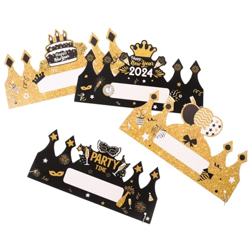HEALSOPTHY 4 Stück Teiliges Silvester Hut Papier Kronen Leichtes Lustiges Partyzubehör Unisex Für Neujahrsdeko und Fotospaß HEALSOPTHY 4 Stück Teiliges Silvester Hut Papier Kronen Leichtes Lustiges Partyzubehör Unisex Für Neujahrsdeko und Fotospaß von HEALSOPTHY