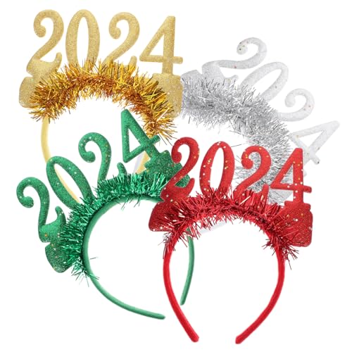 HEALSOPTHY 4 Stück Weihnachts und Neujahrsparty Haarband Teiliges Glitzerndes Haarreifen Festlicher Haarschmuck für Erwachsene Karneval und Festival von HEALSOPTHY