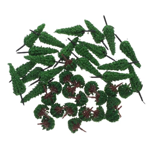 HEALSOPTHY 40 Stück Teiliges Realistische Mini Modellbäume aus Kunststoff Naturgetreue Landschaftsbäume für Eisenbahn Diorama Sandtisch und DIY Landschaftsdekor Leichte und Tragbare von HEALSOPTHY