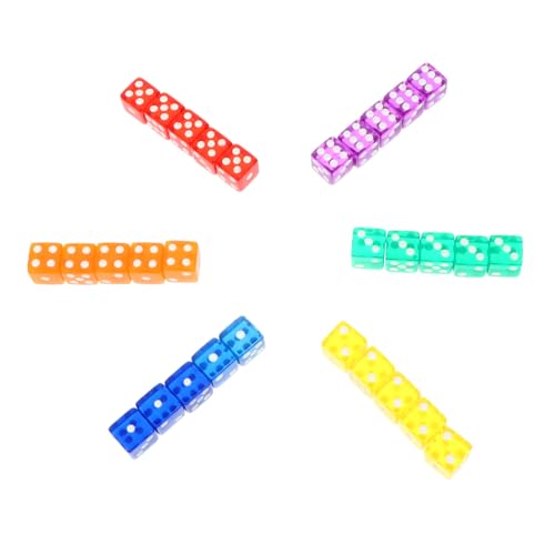 HEALSOPTHY 40 Stück transparente farbige farbwürfel Colour Cube barzubehör Spielzeugwürfel spielewürfel Brettspiel Acryl Pub- Acrylwürfel transparente von HEALSOPTHY