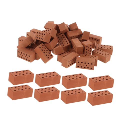 HEALSOPTHY 40Stücke Miniaturziegel DIY Ziegelsteine Modellbau für Architektur Sandtischgestaltung Künstliche Mehrlochsteine Kreativität und Feinmotorik bei Kindern von HEALSOPTHY