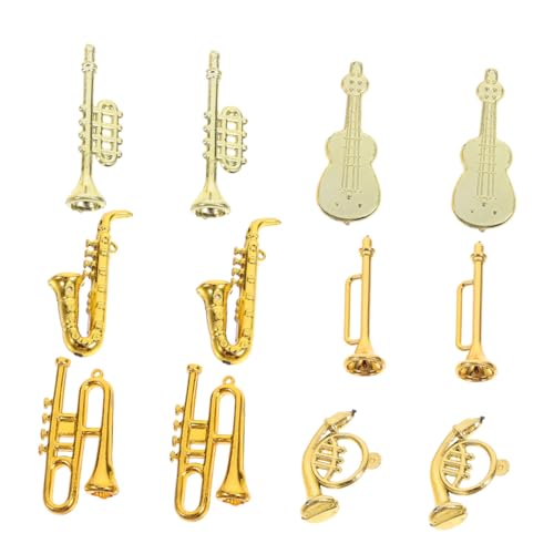 HEALSOPTHY 48 Stück Teiliges Miniatur musikinstrumenten Set aus Kunststoff Kleine Saxophone Trompeten Geigen für Puppenhaus Deko Leicht Langlebig als für Musikzimmer Dekoration von HEALSOPTHY