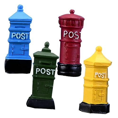 HEALSOPTHY 4Pcs Boxen Desktop-Ornament Schreibtisch Dekoration wohnungsdeko Room Decor for Room Decoration raumdeko wohnaccessoires Mini Sachen Mailbox-Modell Briefkastendekoration aus Harz von HEALSOPTHY