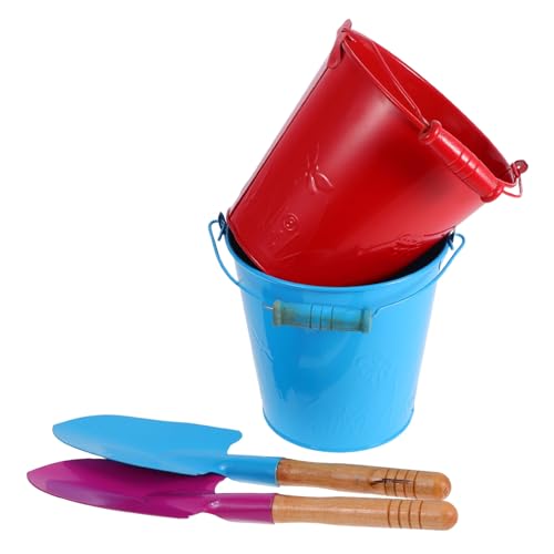 HEALSOPTHY 4Stücke Teiliges Kindersandspielzeug Robuste Eimer für Strand und Garten für Jungen und Farblich Sortiert Langlebig und Sicher für Endlosen von HEALSOPTHY