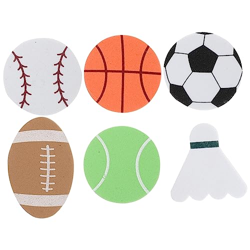 HEALSOPTHY 4er-Packung Schaumkugel-Aufkleber Schaumstoffaufkleber Selber Machen Basketball-schaumaufkleber Schaumstoff-Baseball-Aufkleber Selbst Machen Scrapbooking-ballaufkleber von HEALSOPTHY