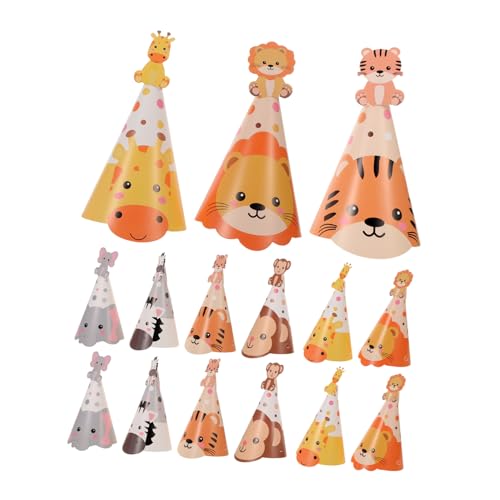 HEALSOPTHY 5 Sätze Dschungel Tier Geburtstagshüte aus Papier für Verstellbare Tiermotive Tiger Elefant Leichte Papierkegel Partyhüte für Waldthemen Feiern Jungen Mädchen HEALSOPTHY 5 Sätze Dschungel Tier Geburtstagshüte aus Papier für Verstellbare Tiermotive Tiger Elefant Leichte Papierkegel Partyhüte für Waldthemen Feiern Jungen Mädchen von HEALSOPTHY