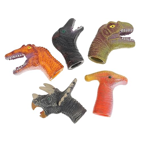 HEALSOPTHY 5 Stück Dinosaurier Fingerpuppen Teile Niedliche Cartoon Handspielzeuge für Interaktive Spielzeuge Eltern Junge Mädchen Beziehung für Rollenspiele und Kindergartenaktivitäten von HEALSOPTHY