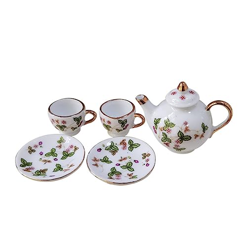 HEALSOPTHY 5 Stück Mini-teeset Mini-küchenzubehör Miniatur-geschirrhandwerk Miniatur-geschirrmodell Mini-hausgeschirr Mini-hausverzierung Mini-geschirrmodell Miniaturmodell Keramik von HEALSOPTHY