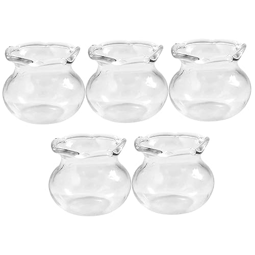 HEALSOPTHY 5 Stück Miniatur Fischglas Teiliges Realistische Miniatur Dekoration für Puppenhaus Kindgerechtes DIY Zubehör Lebensecht Gestaltete Mini Aquarien für Kreative von HEALSOPTHY