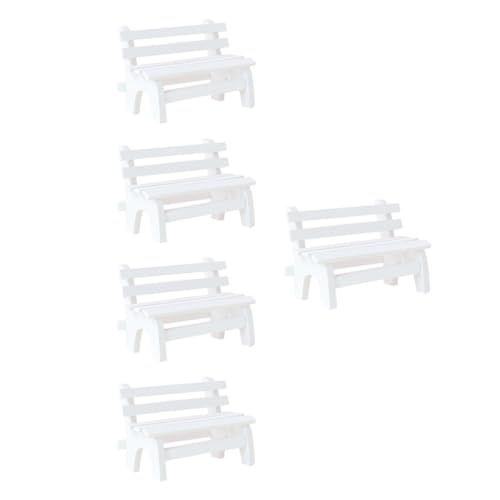 HEALSOPTHY 5 Stück Miniatur Holzbank Mini Gartenmöbel Deko Langlebig Handgefertigt für Puppenhaus Micro Landschaft Sandtisch Dekoration von HEALSOPTHY