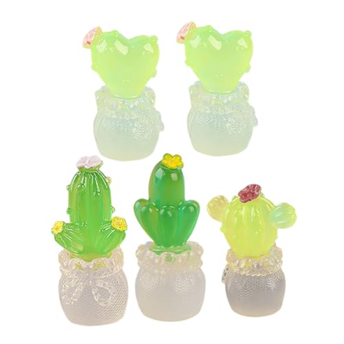 HEALSOPTHY 5 Stück Miniatur Kaktus Dekofiguren aus Resin Realistische Kleine Pflanzenmodelle für Mikro Landschaften Vielseitige Pflanzendekoration für Auto Tisch und Garten von HEALSOPTHY