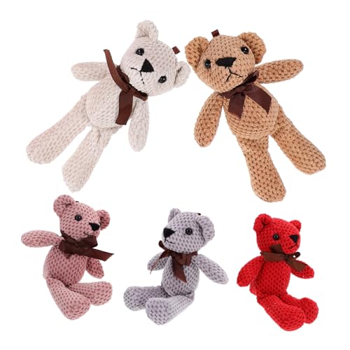 HEALSOPTHY 5 Stück Plüschspielzeugpuppe kleine Stofftierbären süßer Bär kleine Bärenpuppe Kuscheltier Minibären Babygeschenk kinderspielzeug Tiere spielzeuge Cartoon-Plüschbär Hausdekoration von HEALSOPTHY