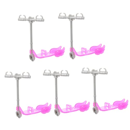 HEALSOPTHY 5 Stück Puppenhaus-riemenscheibe Spielhauszubehör Puppe Scooter Prop Puppe Süßer Roller Puppen-Mini-Scooter Bewegliches Scooter-Modell Puppensachen Spielzeugroller Plastik von HEALSOPTHY