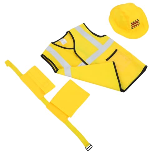HEALSOPTHY 5 Stück Teiliges Bauarbeiter Kostüm Atmungsaktive Cosplay Kleidung Gelbe Weste mit Gürtel und Taschen für Maskerade und Kinderpartys HEALSOPTHY 5 Stück Teiliges Bauarbeiter Kostüm Atmungsaktive Cosplay Kleidung Gelbe Weste mit Gürtel und Taschen für Maskerade und Kinderpartys von HEALSOPTHY