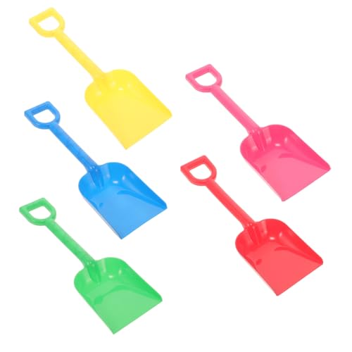 HEALSOPTHY 5 Stück Teiliges Bunte Sandschaufeln aus Kunststoff für Kleine Strandspaten für Sandkasten und Outdoor Spiel Leicht und Robust zum Buddeln und Am Strand von HEALSOPTHY