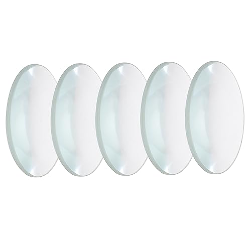 HEALSOPTHY 5 Stück Teiliges Doppelter Konvexer Glaslinse Durchmesser Brennweite für Physikalische Experimente im Labor für Schulungen und Demonstrationen von HEALSOPTHY