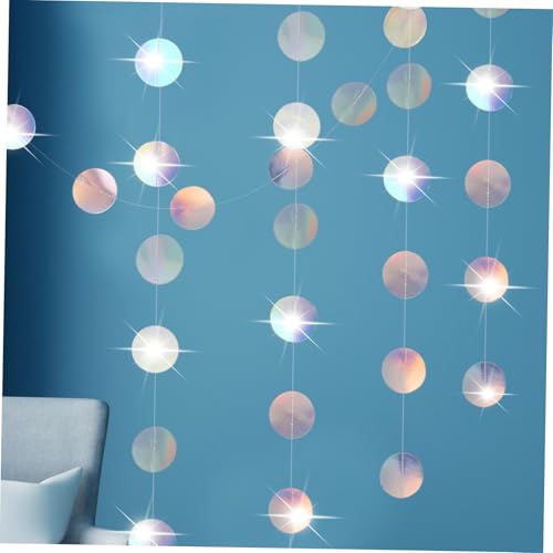 HEALSOPTHY 5 Stück Teiliges Iridescent Girlande Lange Funkelnde Runde Dots Vielseitige Party und Hochzeitsdeko Flexible Einfache Montage für Geburtstage und Disco Feiern von HEALSOPTHY