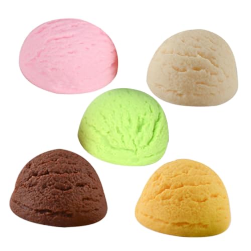 HEALSOPTHY 5 Stück Teiliges Künstliche Eiscreme Kugeln aus Realistische Deko Kugeln Farben Lebensnahe Eiscreme Modell Deko für Fotorequisiten Partydekoration und Kreative Gestaltung von HEALSOPTHY