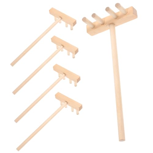 HEALSOPTHY 5 Stück Teiliges Mini Bambus Rechen für Zen Garten Sandtisch Zubehör Langlebig Leicht Tragbar Stresslindernd DIY Sandspielzeug von HEALSOPTHY