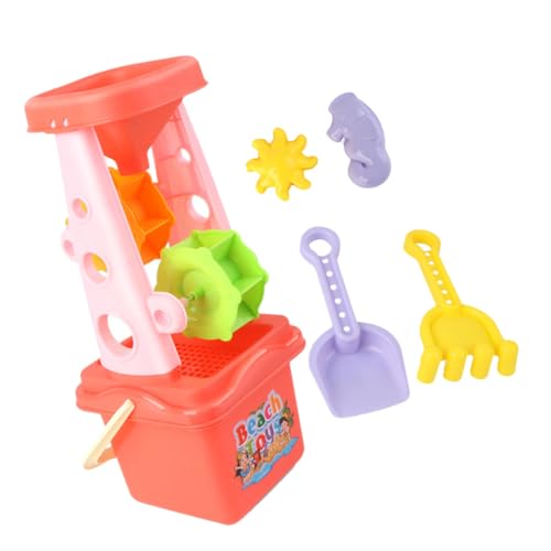 HEALSOPTHY 5 Stück Teiliges Strandspielzeug Eltern Junge Mädchen Interaktiv Sandspielzeug mit Schaufel Rechen Eimer und Sanduhr Bunte Strandspielzeuge für Jungen und Mädchen zum Sandkasten von HEALSOPTHY