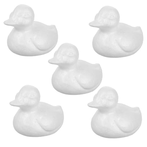 HEALSOPTHY 5 Stück Teiliges Weiße Schaumstoff Enten aus Polystyrol Leicht Formstabil für DIY Bastelprojekte Kunsthandwerk Hochzeit Party Dekoration Zuhause von HEALSOPTHY