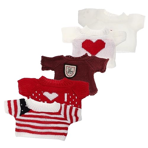 HEALSOPTHY 5 Stück Toys mädchen Stofftier Bekleidung plushdoll Puppen Strickjacke Zubehör Plüsch Und tragen Puppendeko für Wiederverwendbare Puppenkleidung Garn von HEALSOPTHY