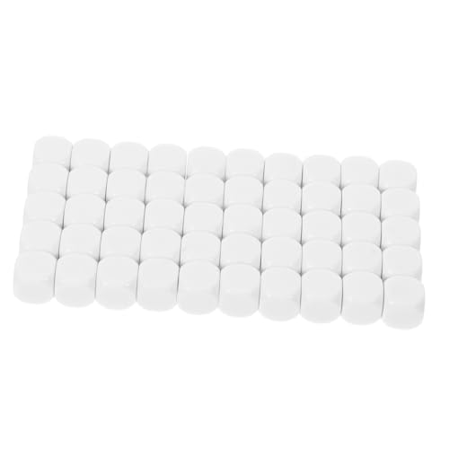 HEALSOPTHY 50 Stück Acryl Sechsseitige Blanko Würfel mit Glatter Oberfläche für DIY Brettspiele Handschriftlich Siebdruck und Tampondruck Tragbar Vielseitig für Tabletop Rollenspiele von HEALSOPTHY