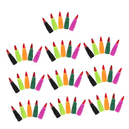 HEALSOPTHY 50 Stück Halloween Nagelset Bunte Hexenfingernägel Cosplay Lange Fingernägel Nagelspitzen in Orange Violett Grün Schwarz für Party Kostüm Zubehör HEALSOPTHY 50 Stück Halloween Nagelset Bunte Hexenfingernägel Cosplay Lange Fingernägel Nagelspitzen in Orange Violett Grün Schwarz für Party Kostüm Zubehör von HEALSOPTHY
