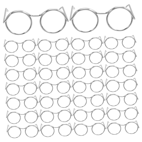 HEALSOPTHY 50 Stück Mini Doll Glasses Miniature Wire Rim Eyeglasses für DIY Basteln Puppenzubehör Foto Requisiten Kreatives Spiel Zubehör von HEALSOPTHY